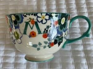 Anthropologie "M" Tea / Coffee  Time Footed Mug